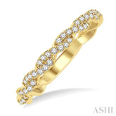 1/4 Ctw Entwined Round Cut Diamond Stackable Twist Band in 14K Yellow Gold